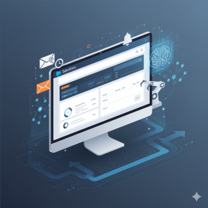 Illustration of automated prospect-to-client cycle with Salesforce and AI
